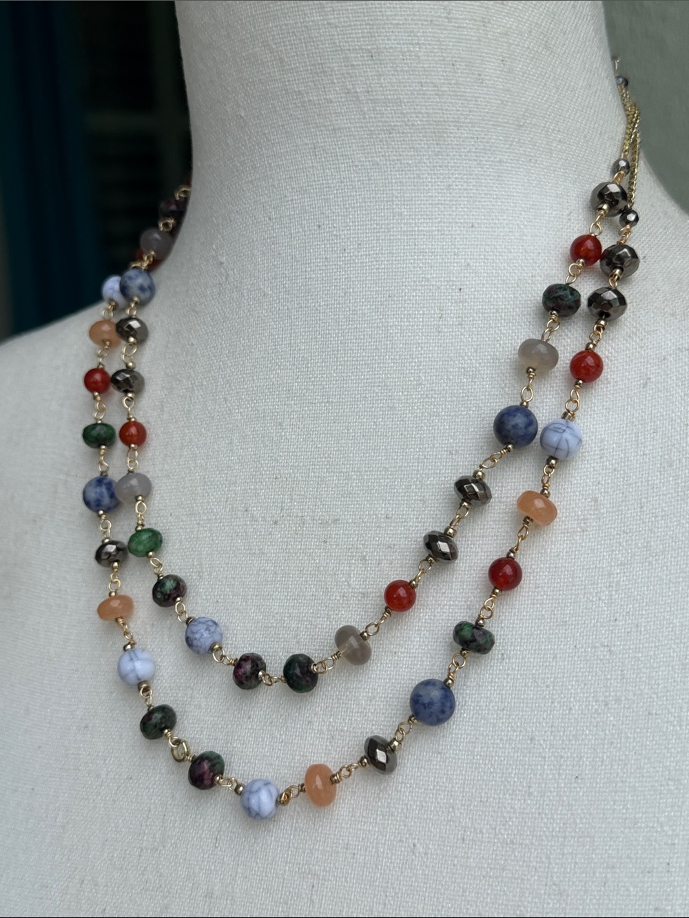 Nakamol double strand adjustable beaded necklace - Picture 2 of 7